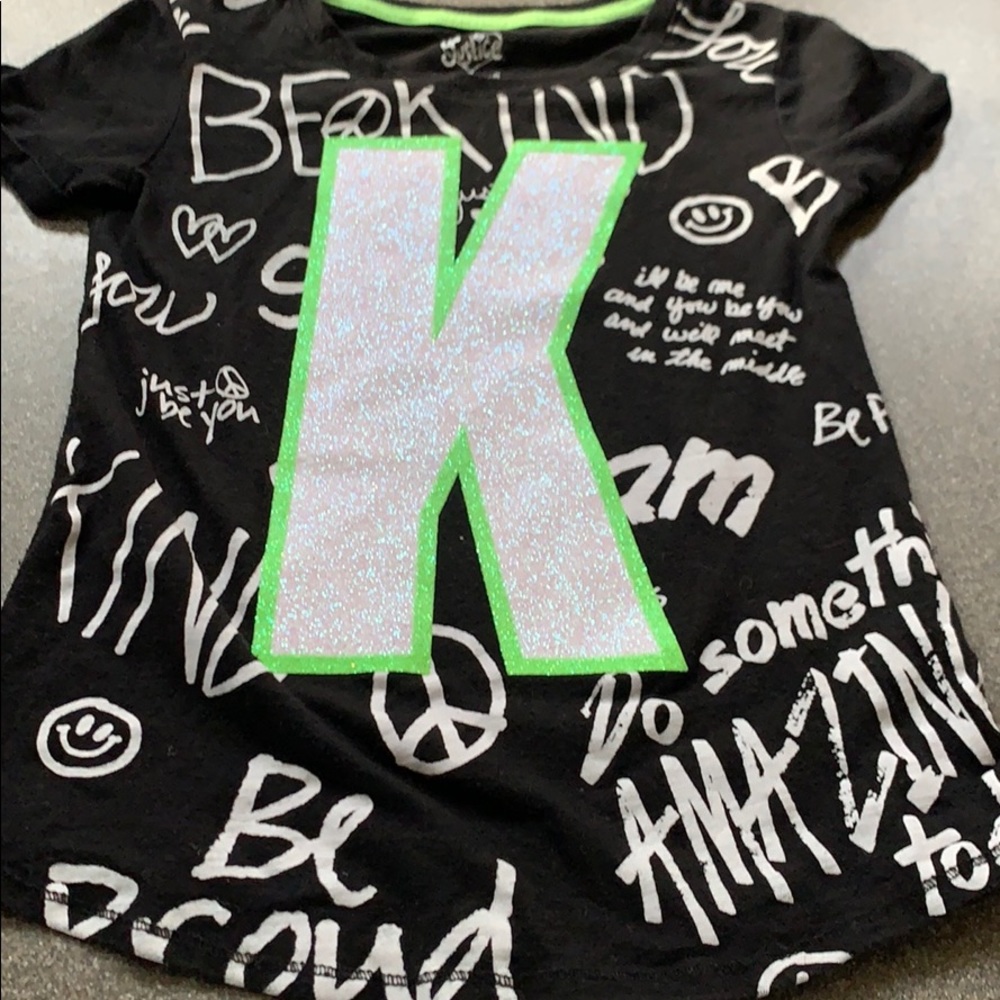 Justice K initial shirt